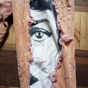 Jeans Personalizados con Arte - "Rasgados con Historia" (Talla L)